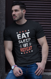 Eat Sleep Lift Repeat Gym T-Shirt
